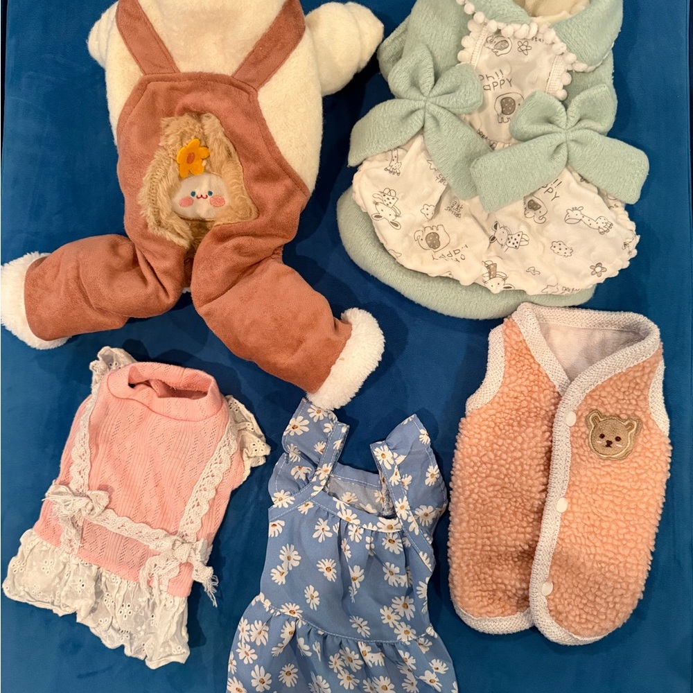 Cozy Dog Apparel Set - Pink, Blue, Cream